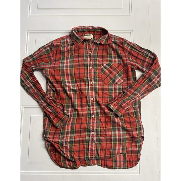Ralph Lauren Tops - Ralph Lauren Denim & Supply RL Boyfriend Red Green Plaid Button Up Shirt Size M